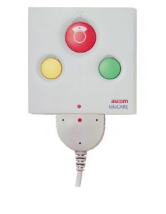 Périphérique d'appel un bouton rouge avec prise pour manipulateur patient et 2 relais pour télérupteurs  2