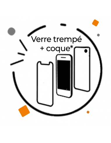 Verre trempé + coque installé + câble